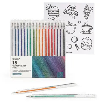 Iridescent Glitter Gel Ink Pen Set